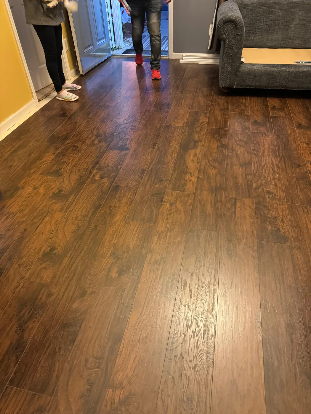 Rich hardwood flooring we installed